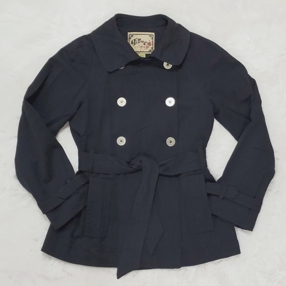 Anthropologie Millard fillmore studio navy butter soft pea coat - Picture 1 of 9